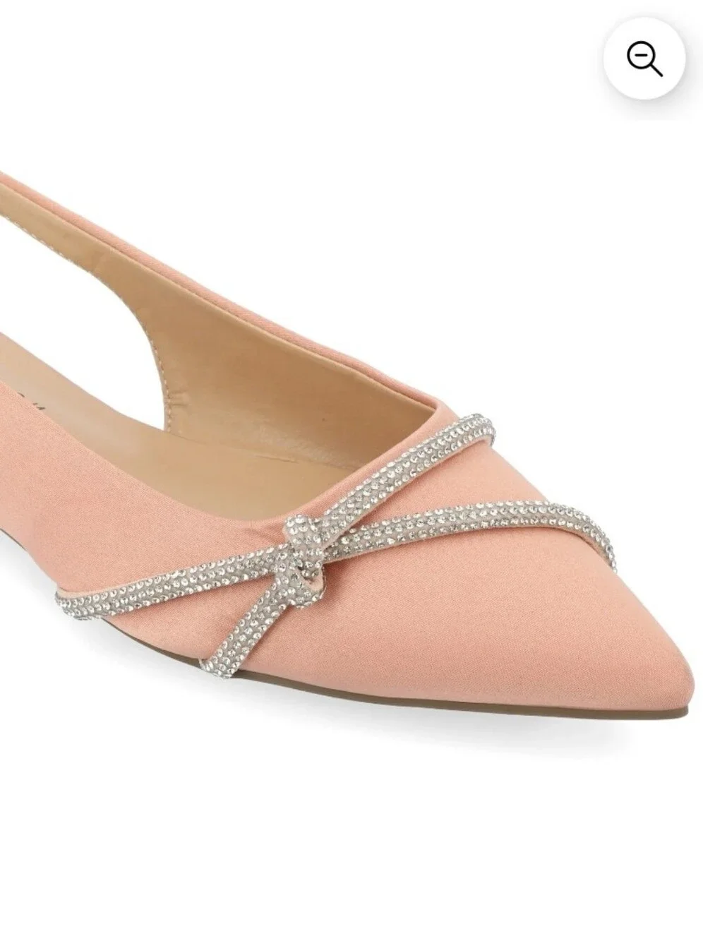JOURNEE COLLECTION -NEW IN BOX- ROSE & CRYSTAL SATIN POINTED TOE FLATS sz 9